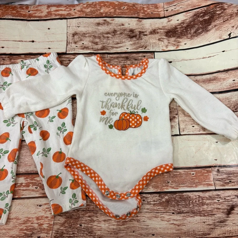 Baby Essentials White and Orange Pumpkin Set